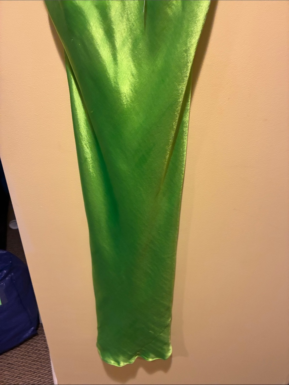 NWT Green Satin V-Neck Slip Dress Sexy Mob Wife S - Picture 7 of 14